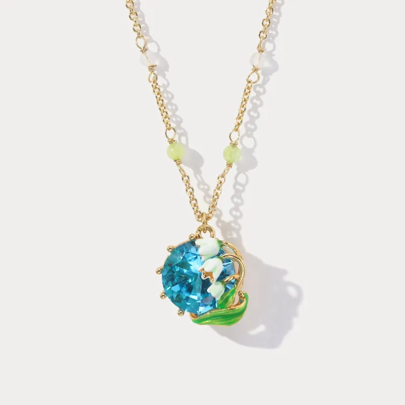 Lily of the Valley Aquamarine Necklace sold by Selenichast