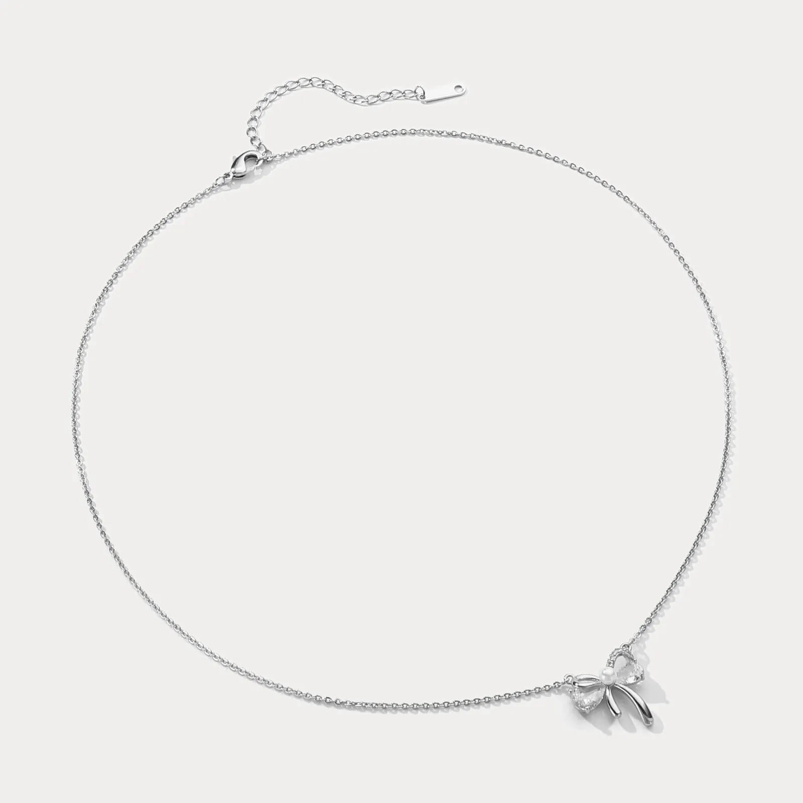 Silver Bow Necklace sold by Selenichast product image thumbnail 3
