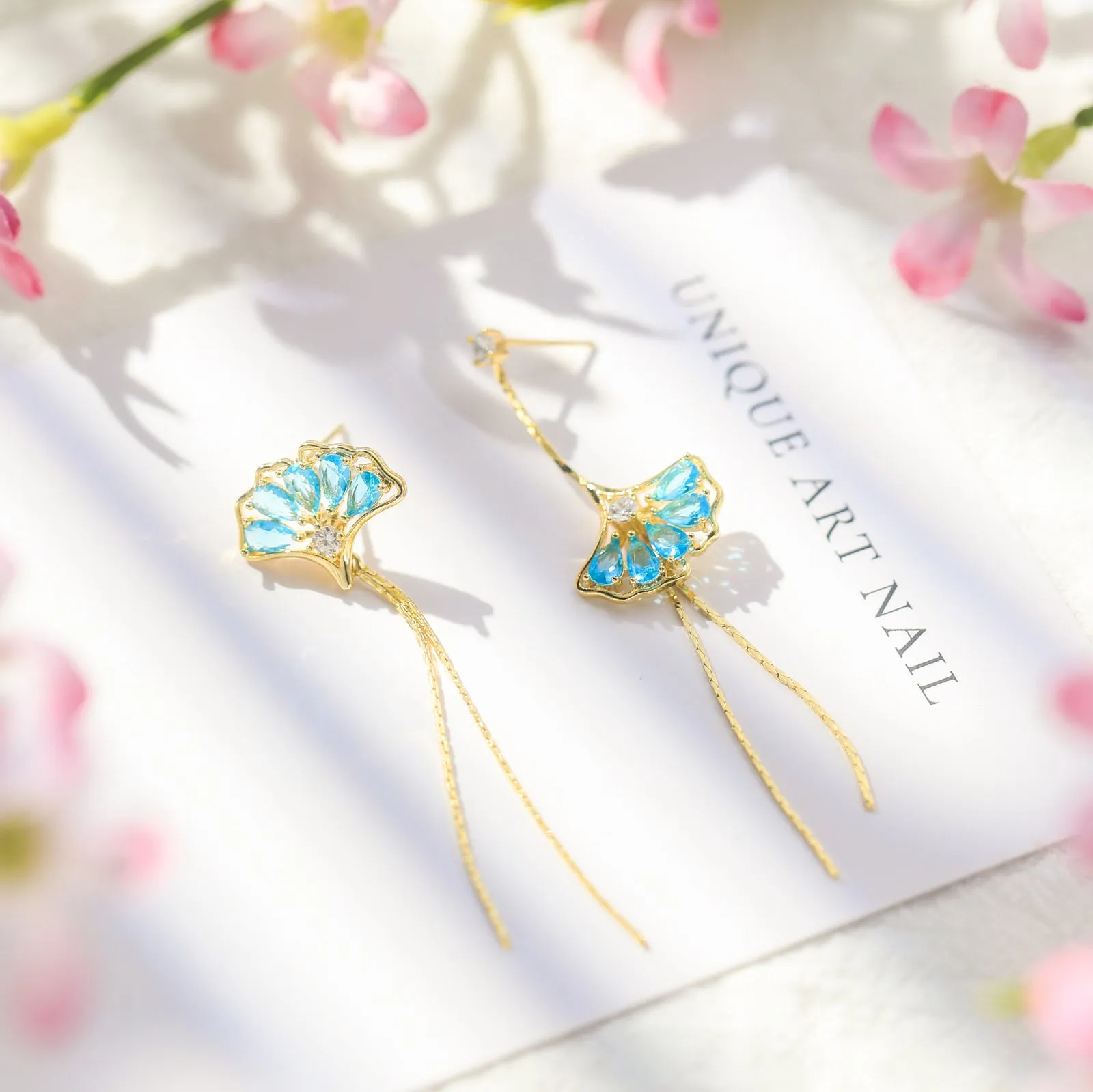 Ginkgo Leaf Tassel Earrings sold by Selenichast product image thumbnail 4