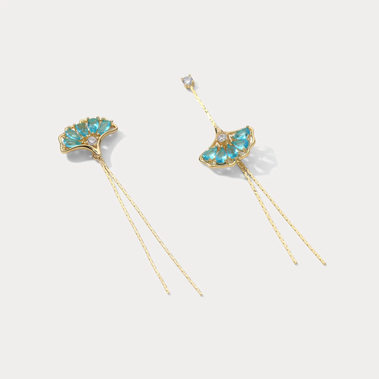 Ginkgo Leaf Tassel Earrings sold by Selenichast product image thumbnail 3