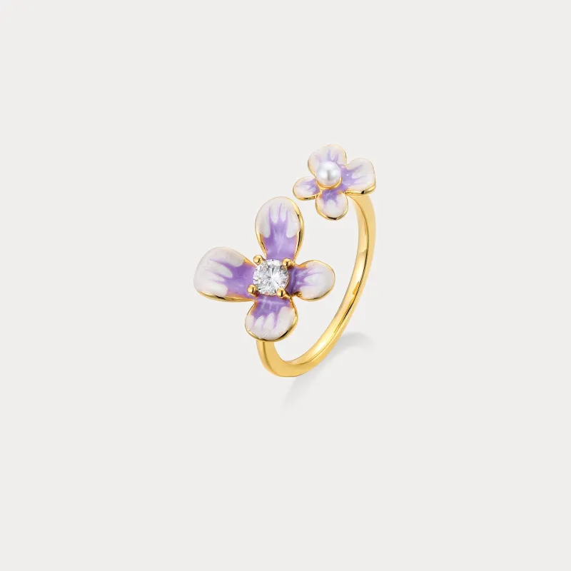 Purple Flower Ring sold by Selenichast
