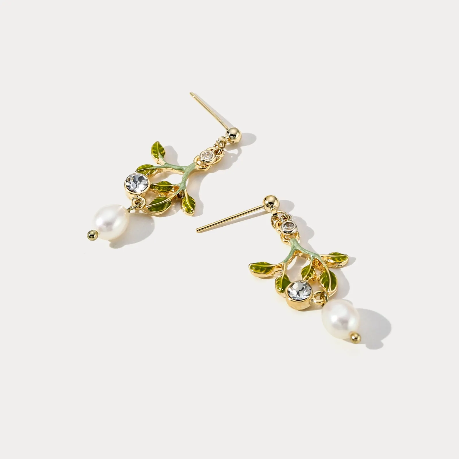Leaf Pearl Earrings sold by Selenichast product image thumbnail 2