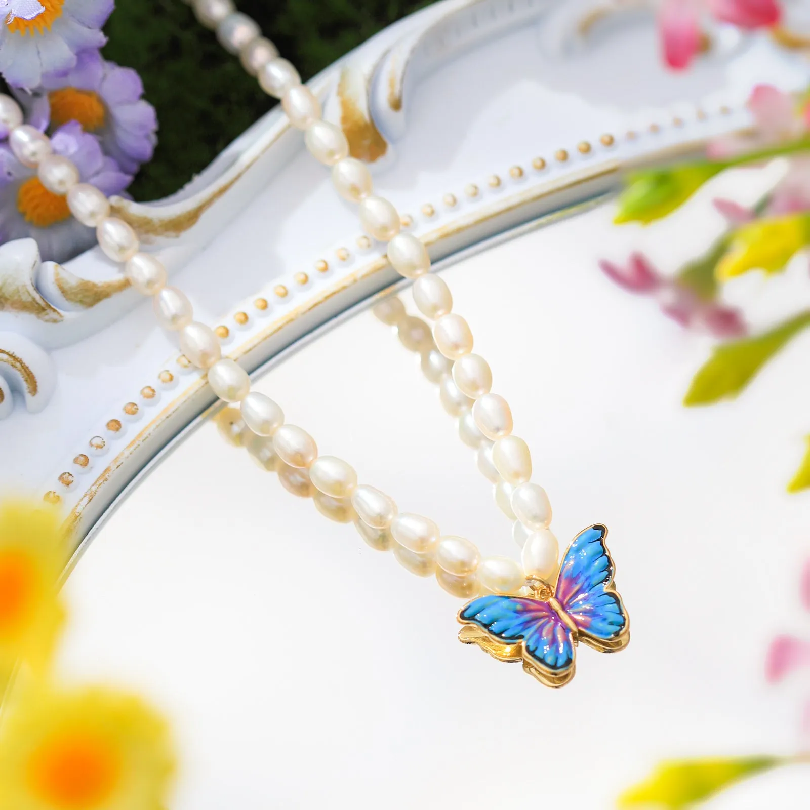 Butterfly Pearl Necklace sold by Selenichast product image thumbnail 4