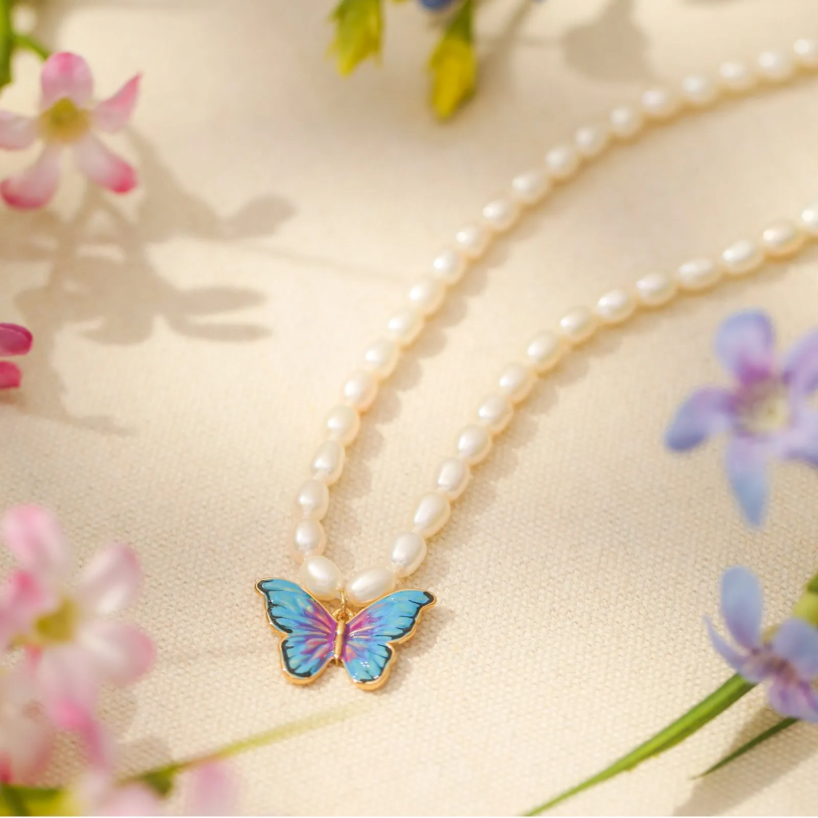 Butterfly Pearl Necklace sold by Selenichast product image thumbnail 3