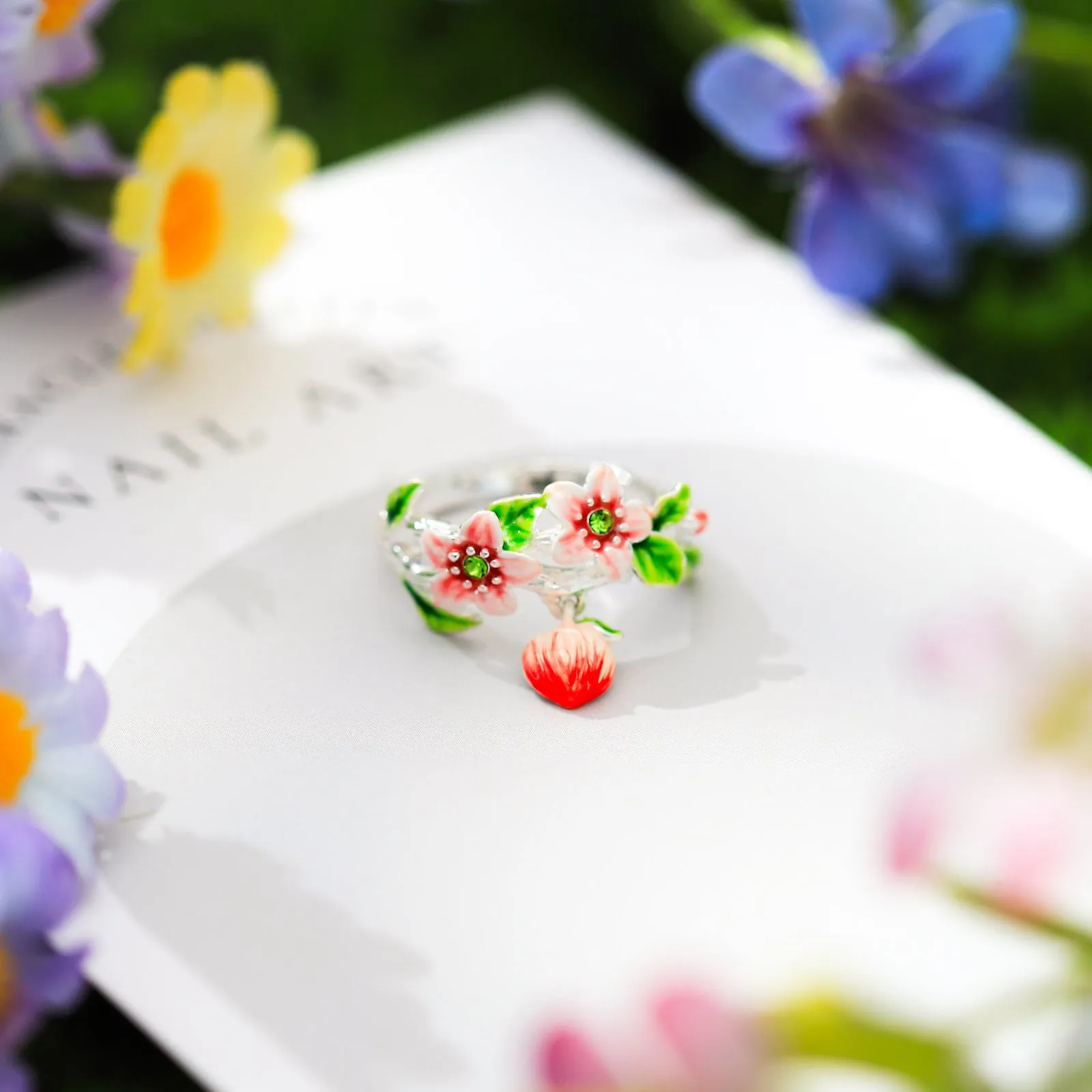 Silver Peach Flower Ring sold by Selenichast product image thumbnail 4