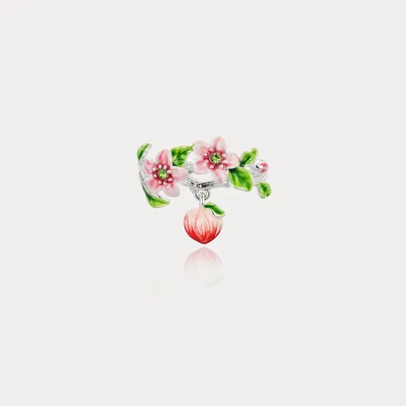 Silver Peach Flower Ring sold by Selenichast