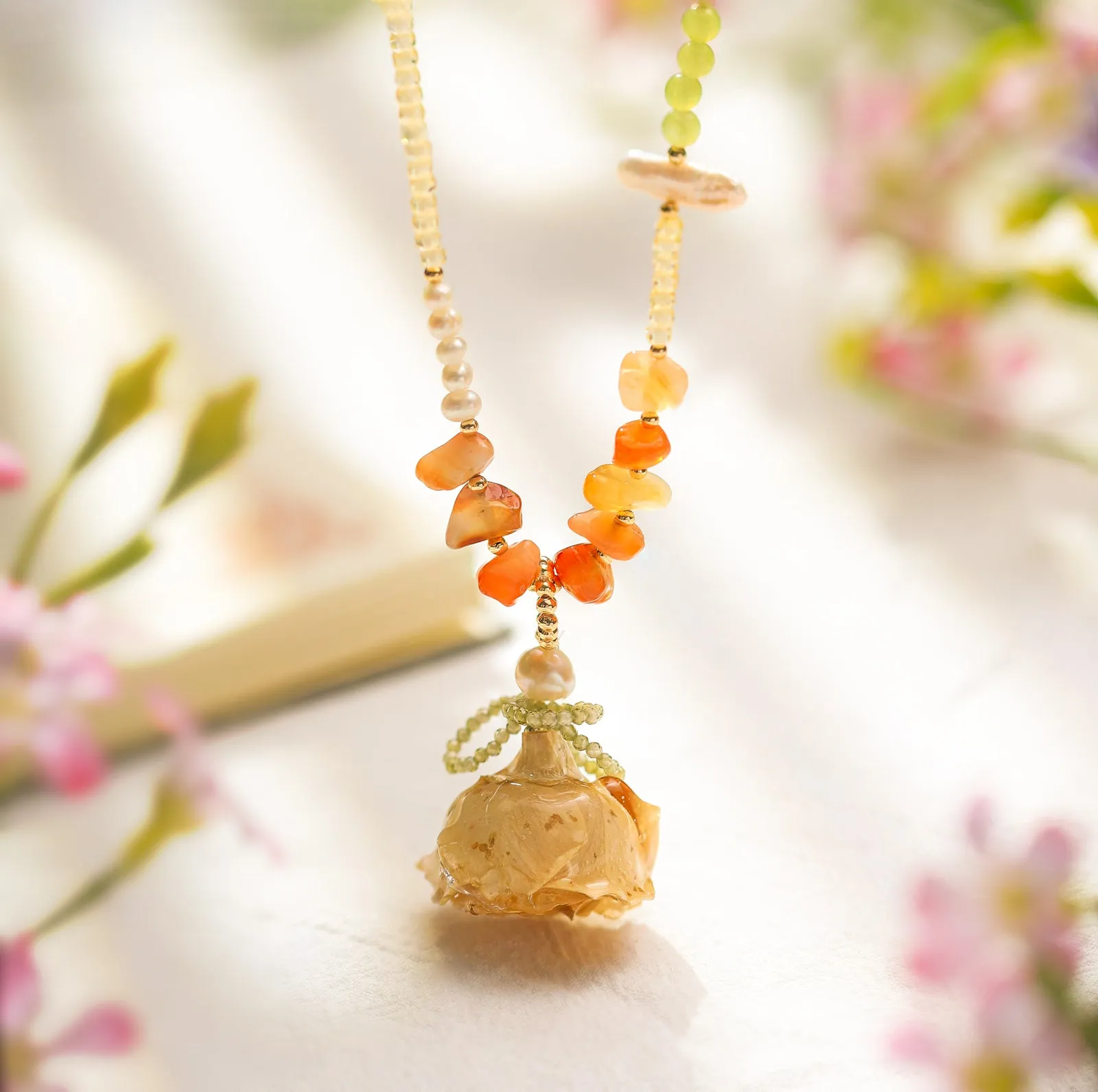 Dried Rose Crystal Necklace sold by Selenichast product image thumbnail 5