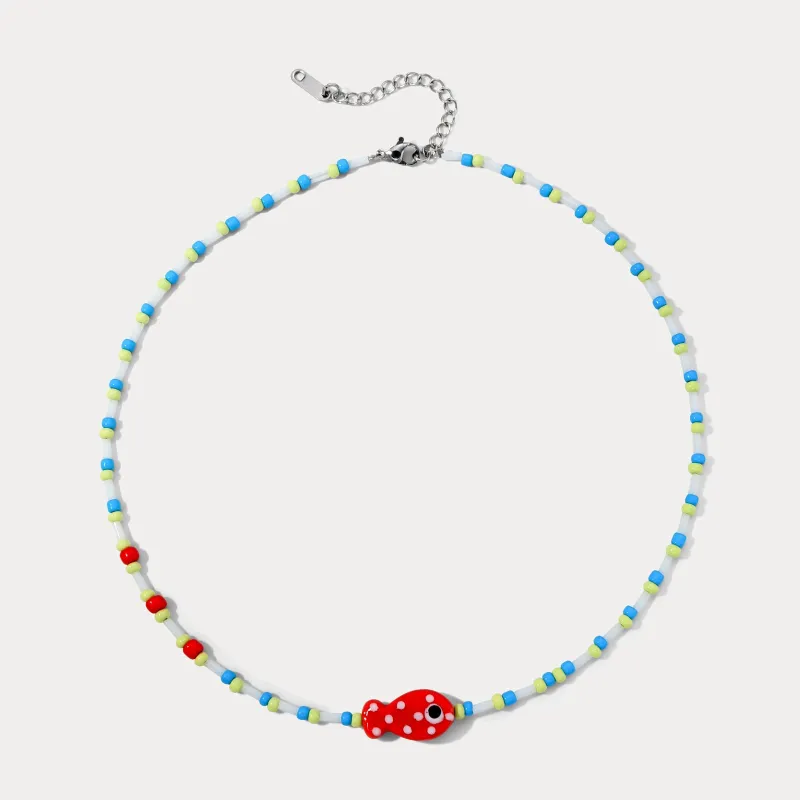 Fish Beaded Necklace sold by Selenichast