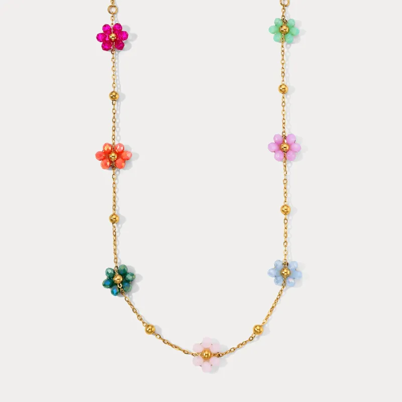 Flower Beaded Necklace sold by Selenichast