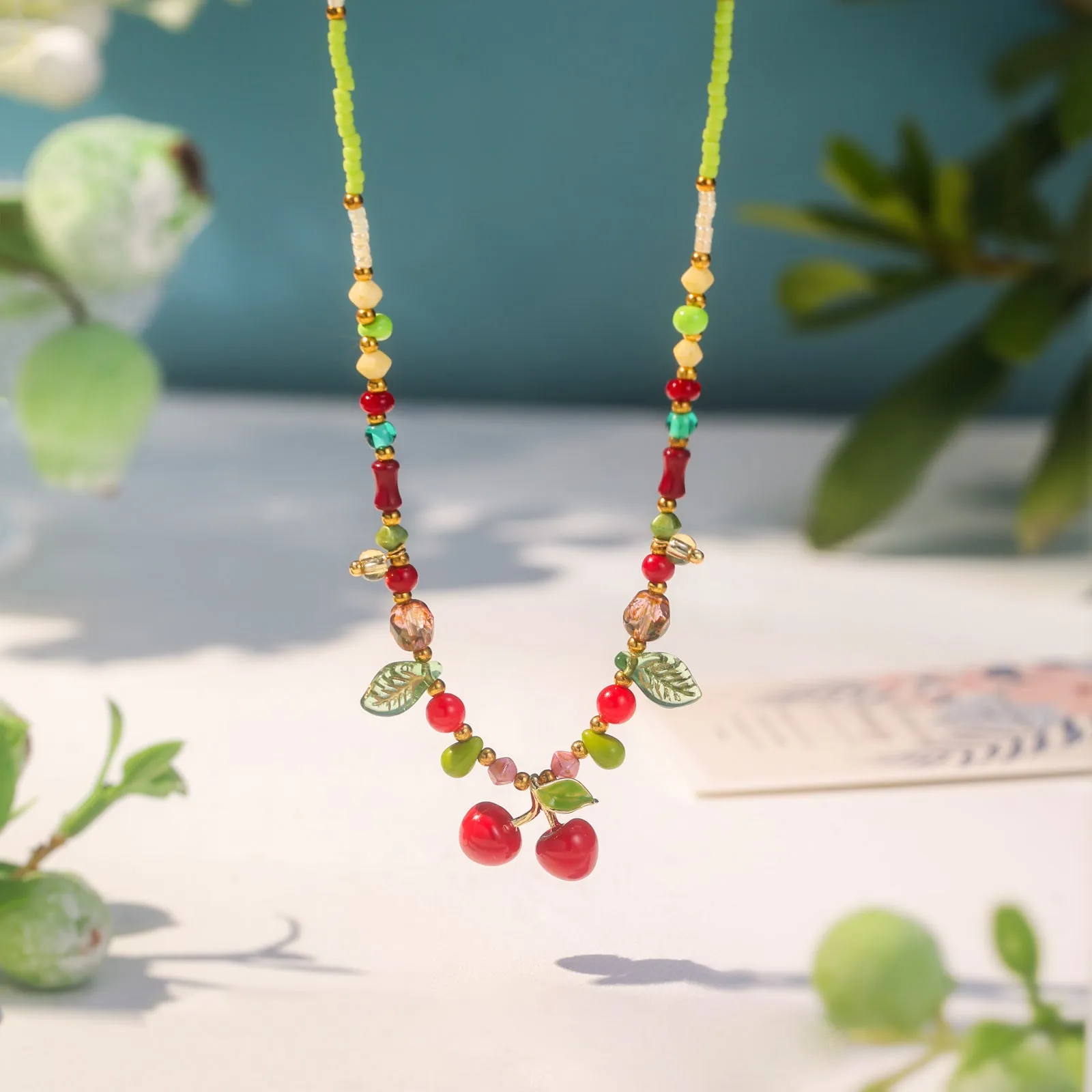 Cherry Beads Necklace sold by Selenichast product image thumbnail 4