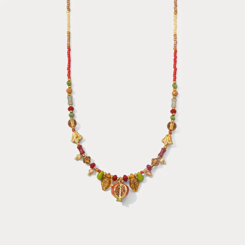 Vintage Pomegranate Charm Necklace sold by Selenichast