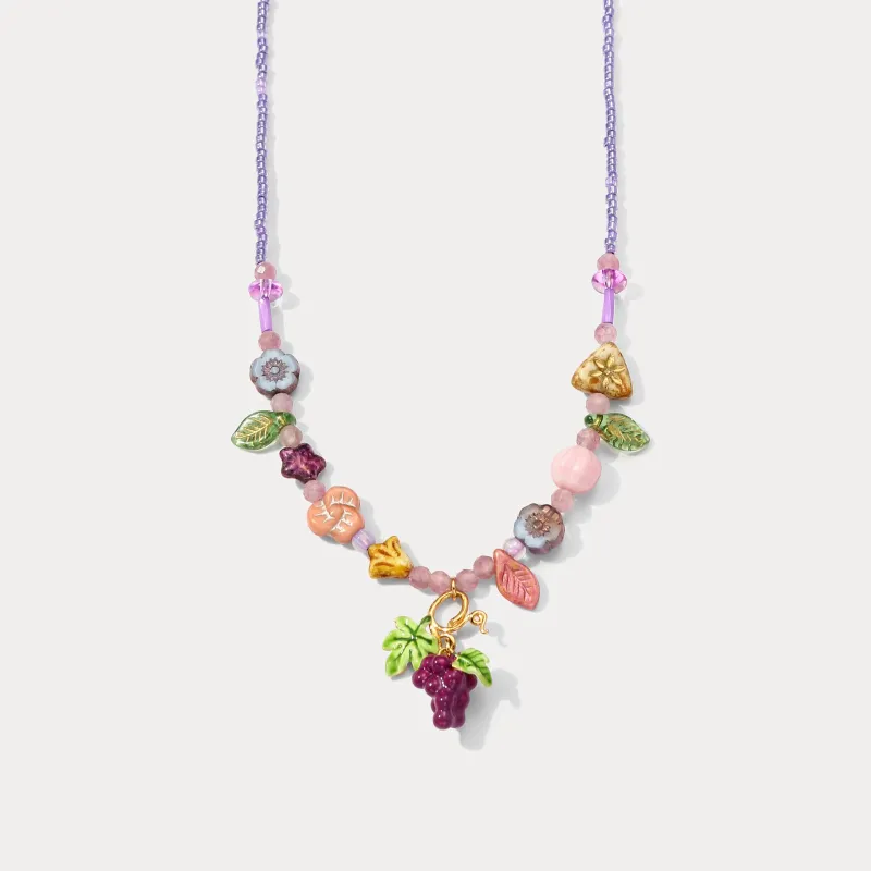 Czech Bead Grape Necklace sold by Selenichast