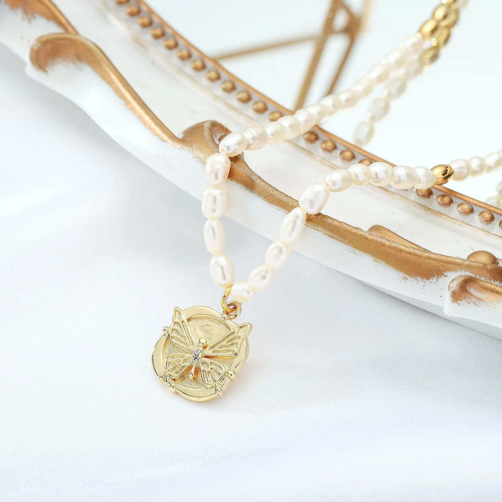 Butterfly Pearl Necklace sold by Selenichast product image thumbnail 3