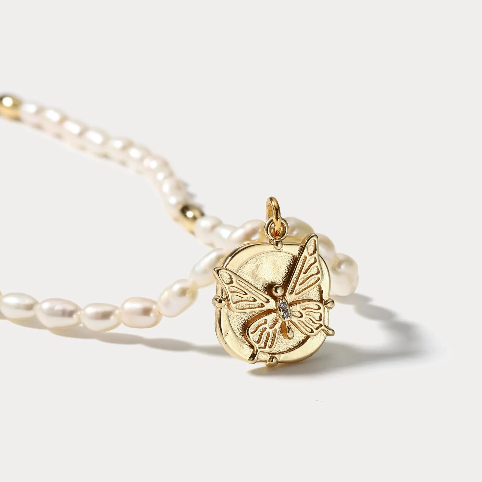 Butterfly Pearl Necklace sold by Selenichast product image thumbnail 2