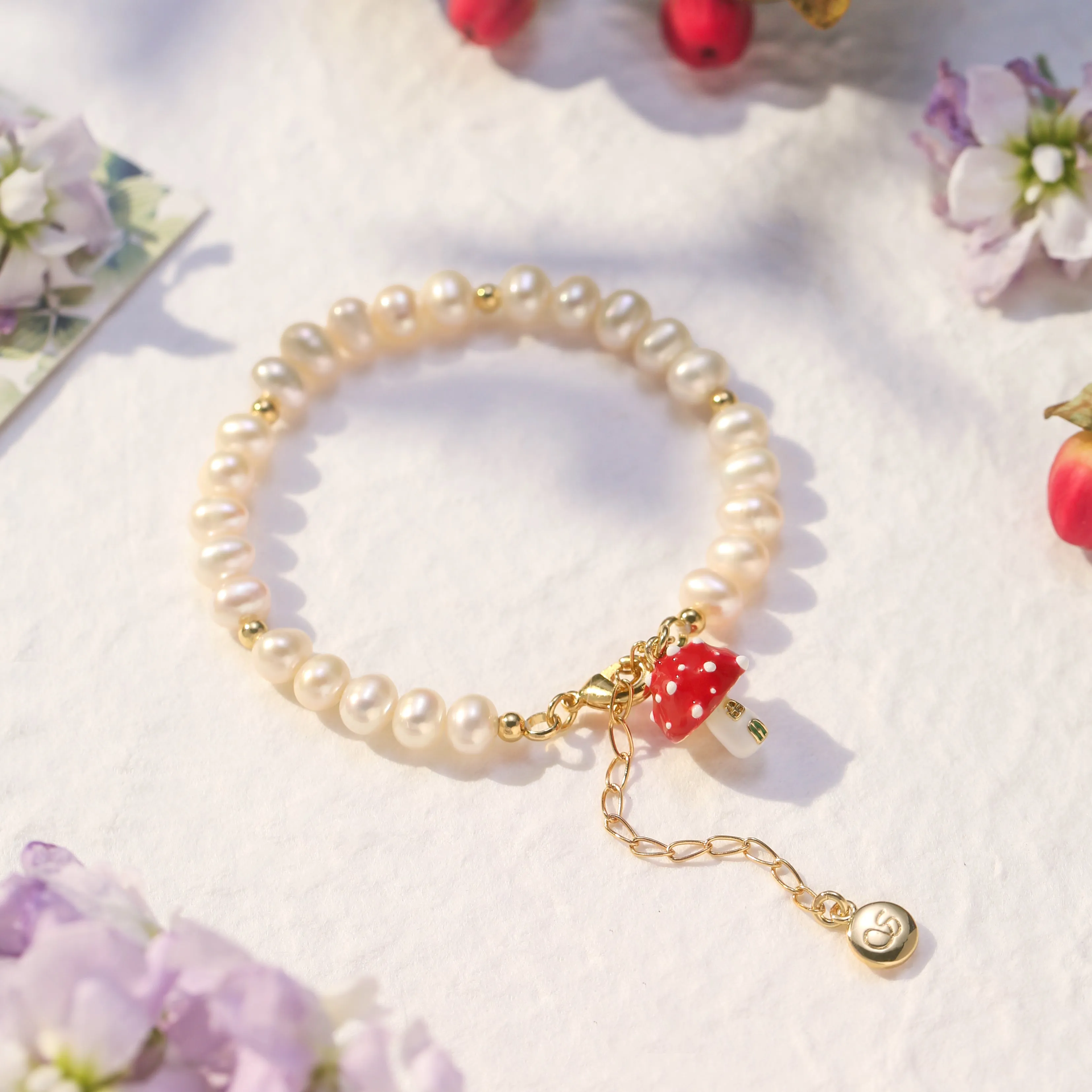 Mushroom Pearls Bracelet sold by Selenichast product image thumbnail 2