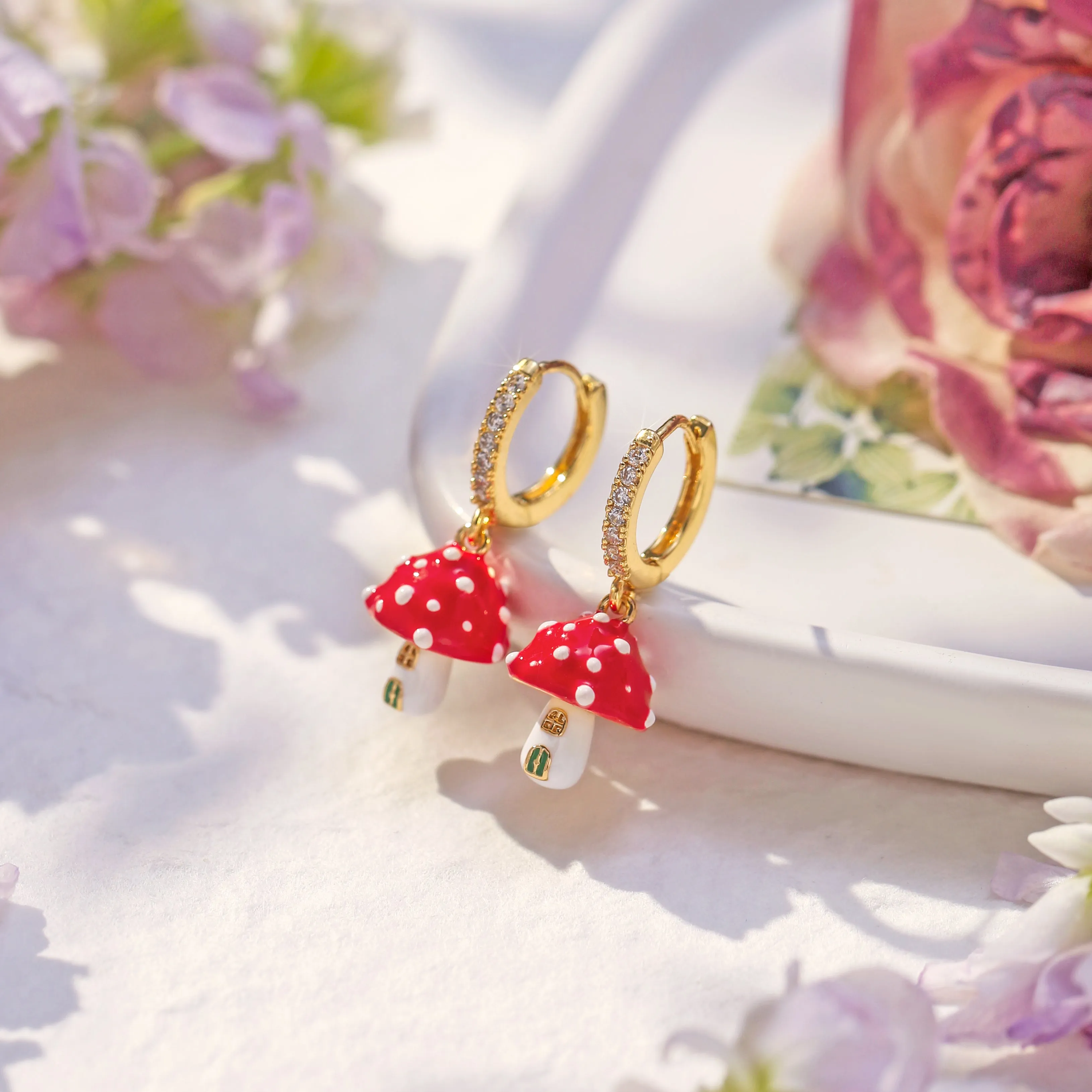 Mushroom Hoop Earrings sold by Selenichast product image thumbnail 2