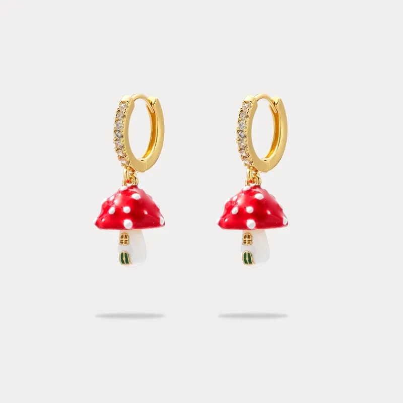 Mushroom Hoop Earrings sold by Selenichast