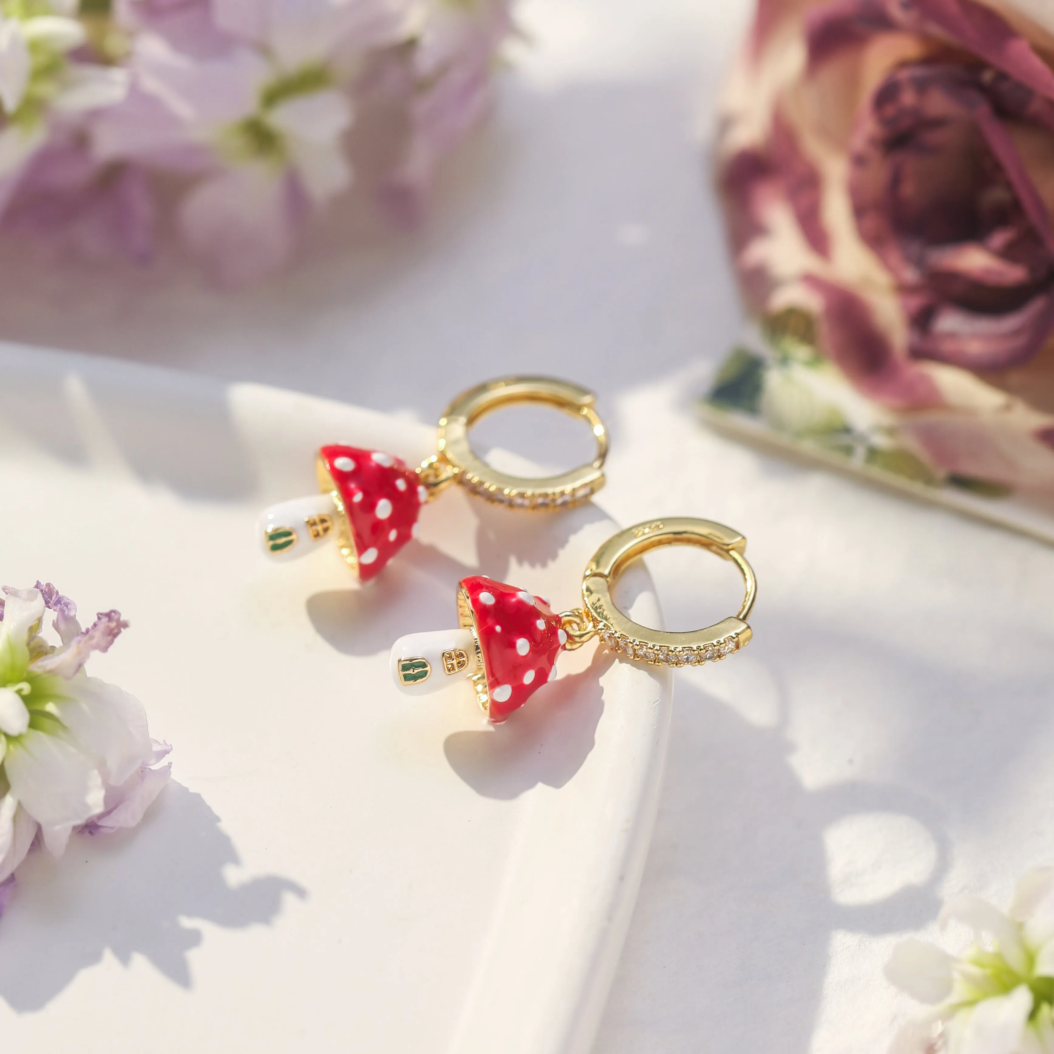 Mushroom Hoop Earrings sold by Selenichast product image thumbnail 3