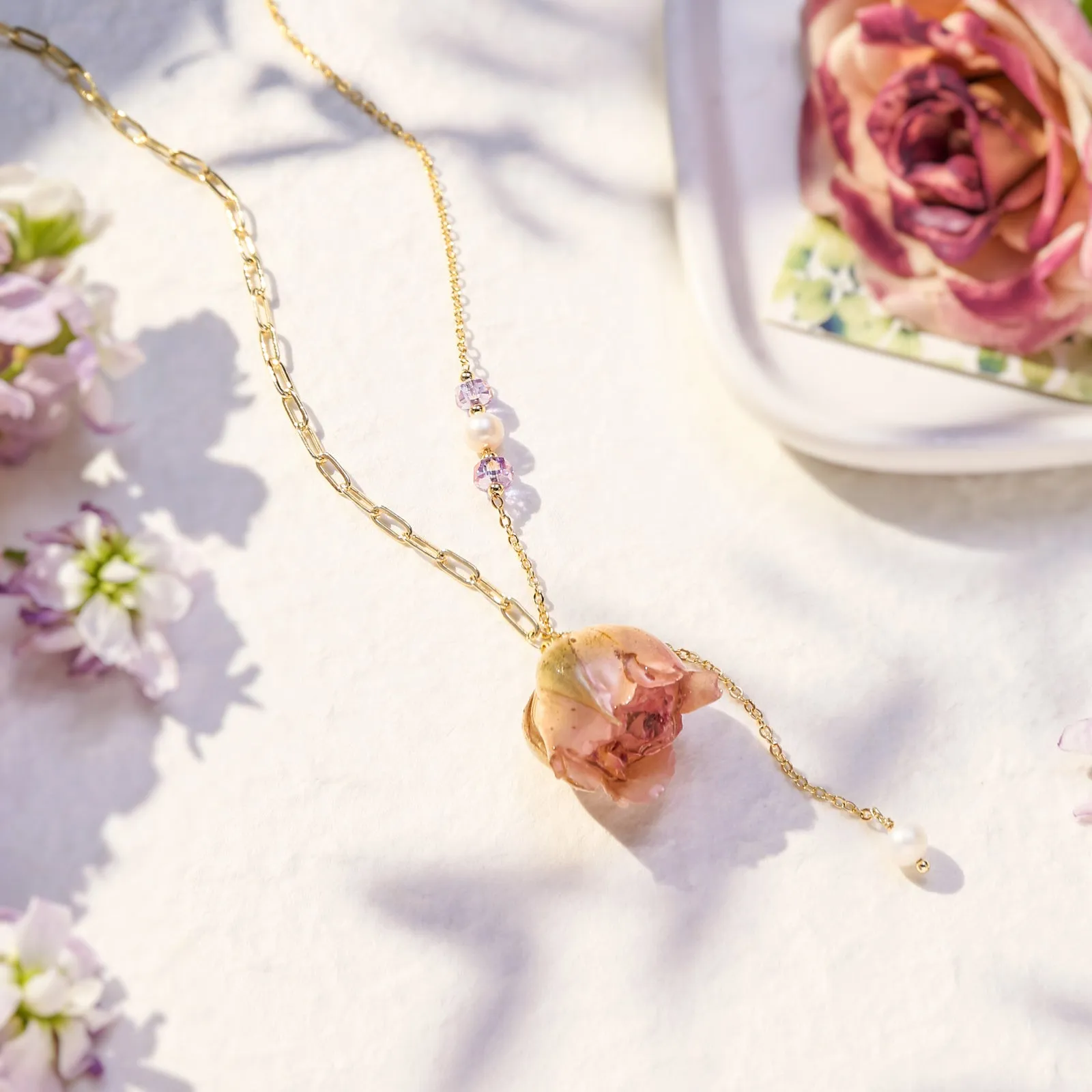 Dried Rose Necklace sold by Selenichast product image thumbnail 4