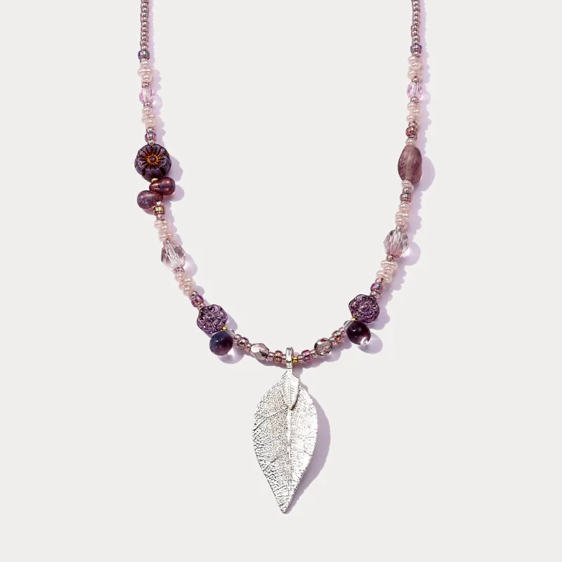 Vintage Silver Leaf Necklace sold by Selenichast