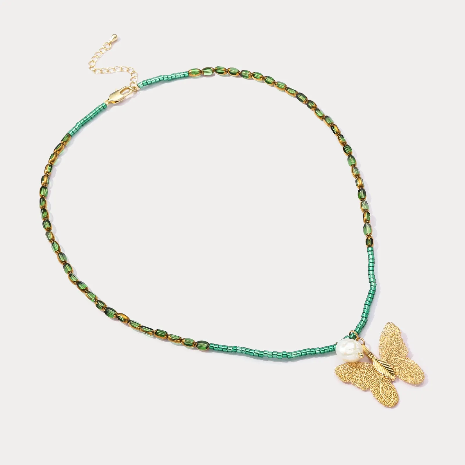 Vintage Gold Butterfly Bead Necklace sold by Selenichast product image thumbnail 3