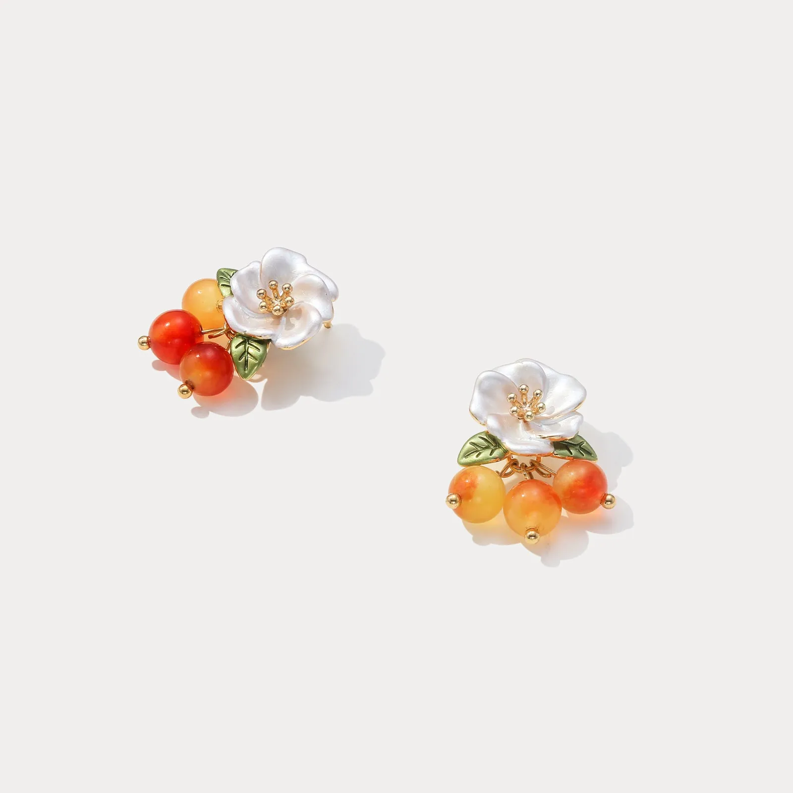 Orange Berry Flower Earrings sold by Selenichast product image thumbnail 3