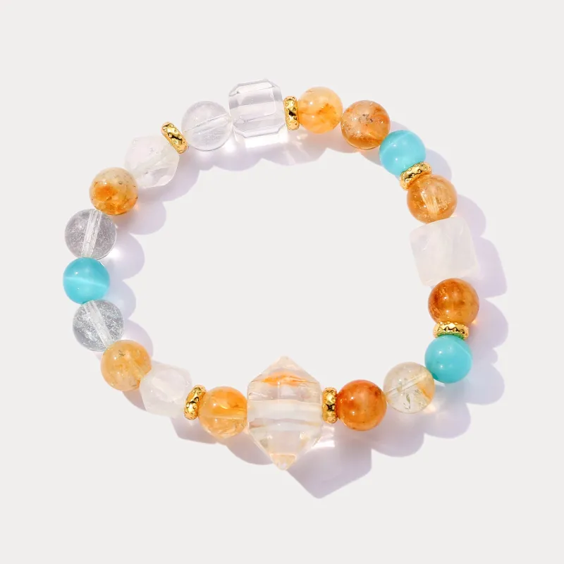 Citrine and Clear Quartz Bracelet sold by Selenichast