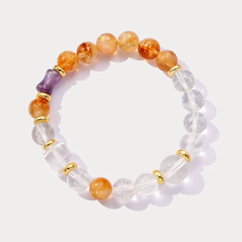 Citrine and Clear Quartz Bracelet sold by Selenichast