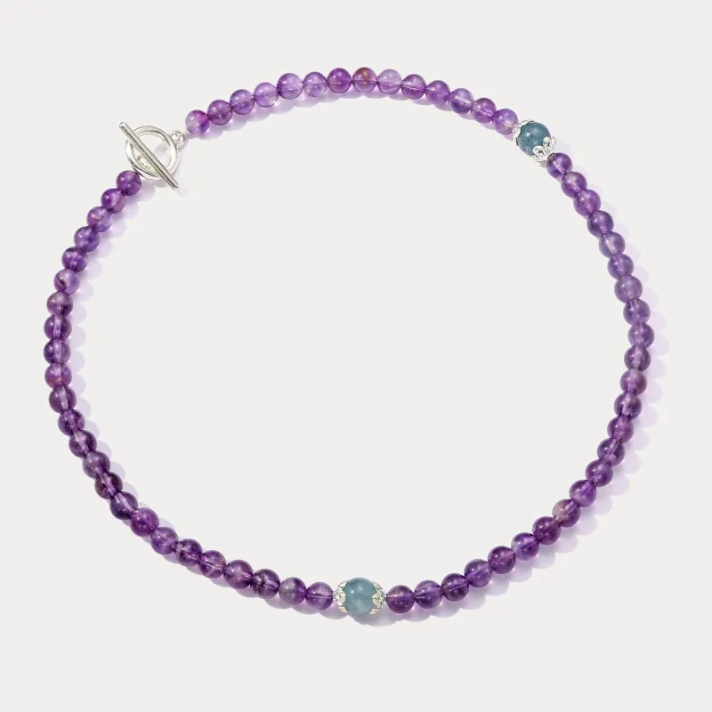 Amethyst Aquamarine Necklace sold by Selenichast