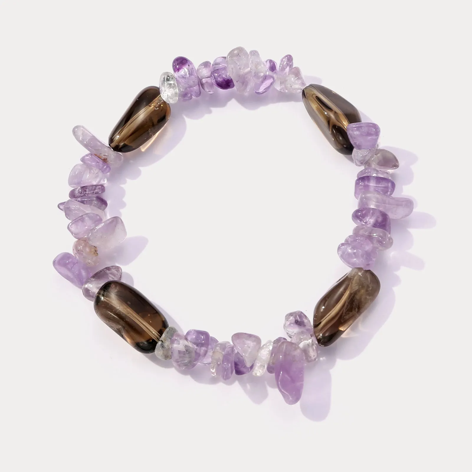Amethyst Smoky Quartz Bracelet sold by Selenichast