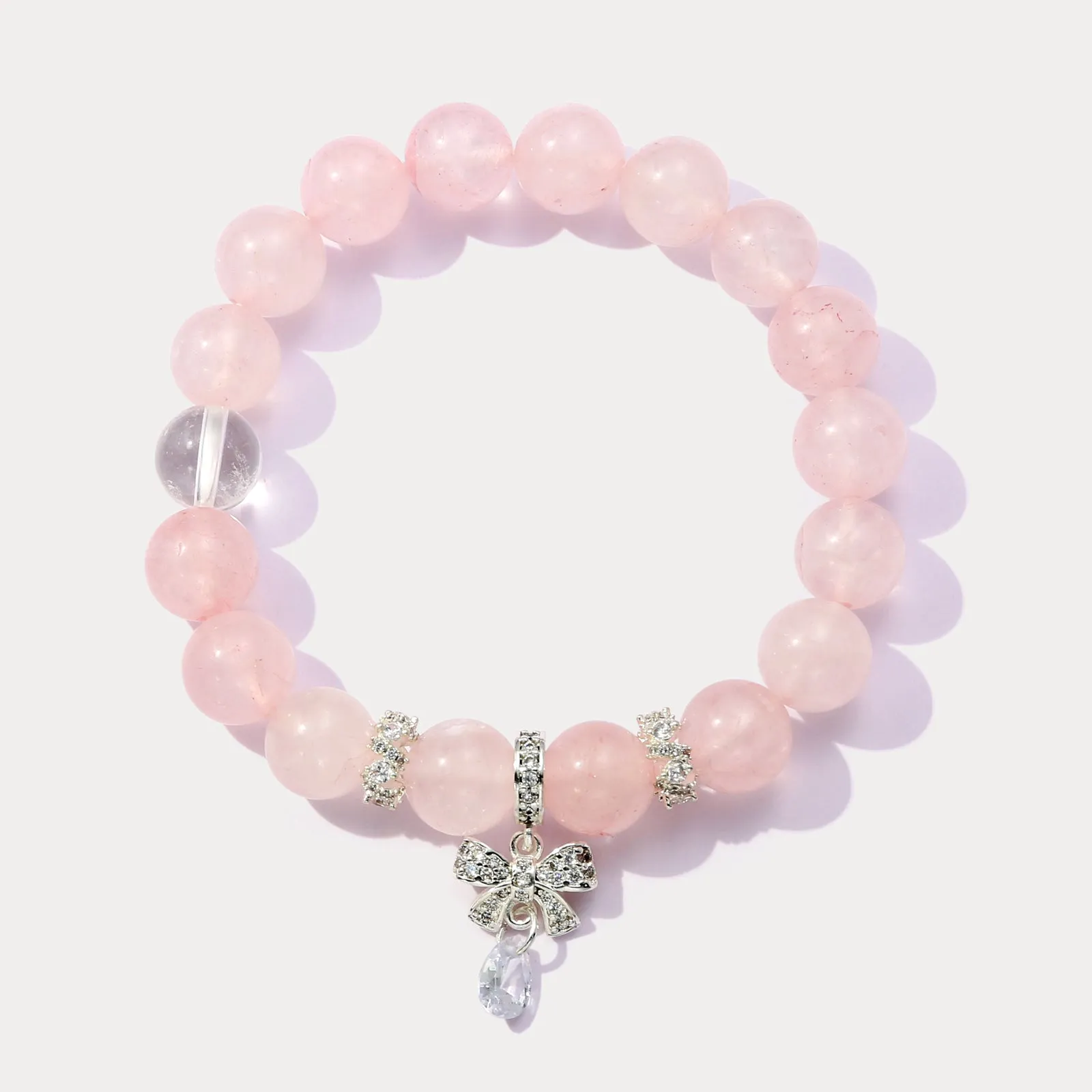 Rose Quartz Bead Bracelet sold by Selenichast