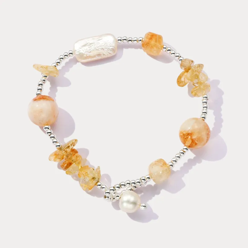 Citrine Baroque Pearl Bracelet sold by Selenichast