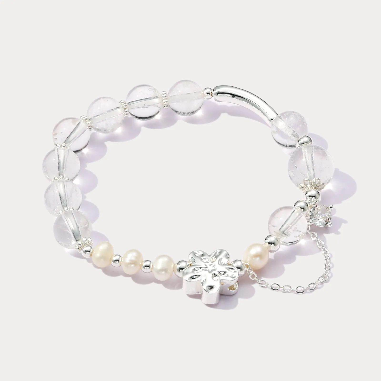 Clear Quartz Pearl Bracelet sold by Selenichast product image thumbnail 2