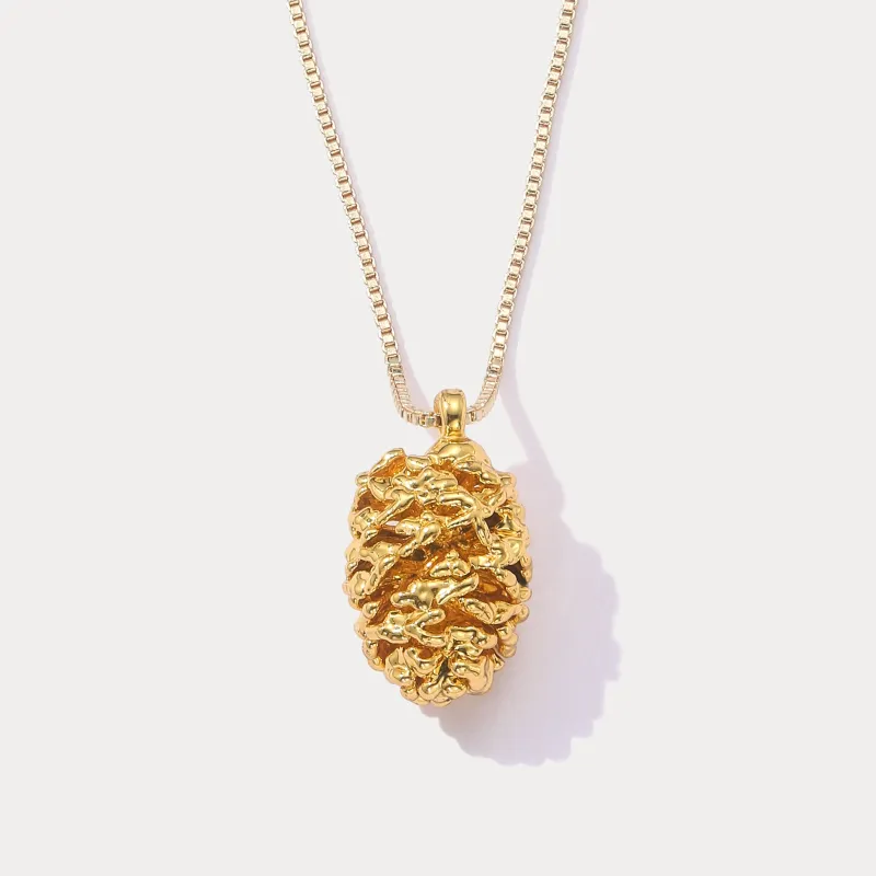 Gold Pinecone Necklace sold by Selenichast