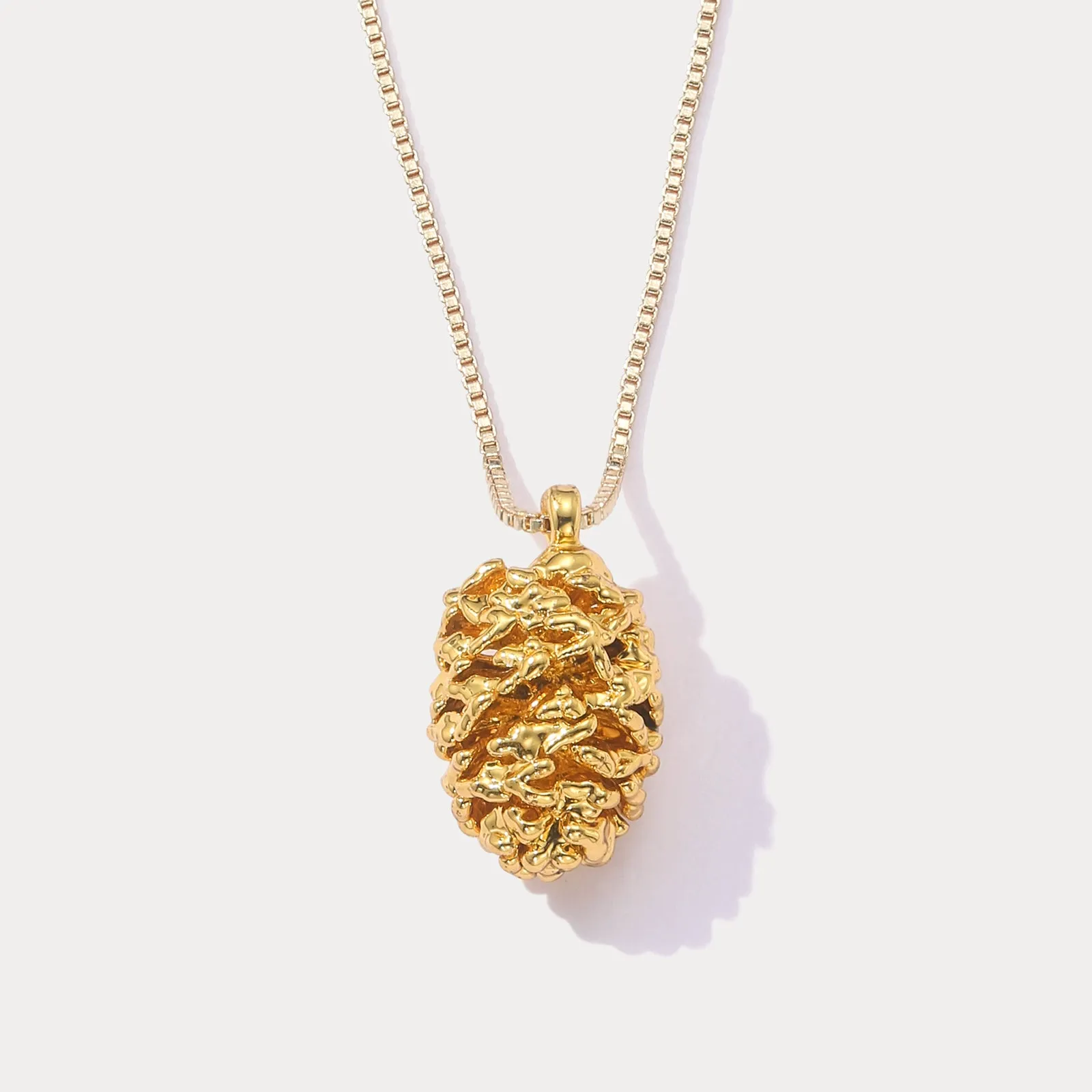 Gold Pinecone Necklace sold by Selenichast
