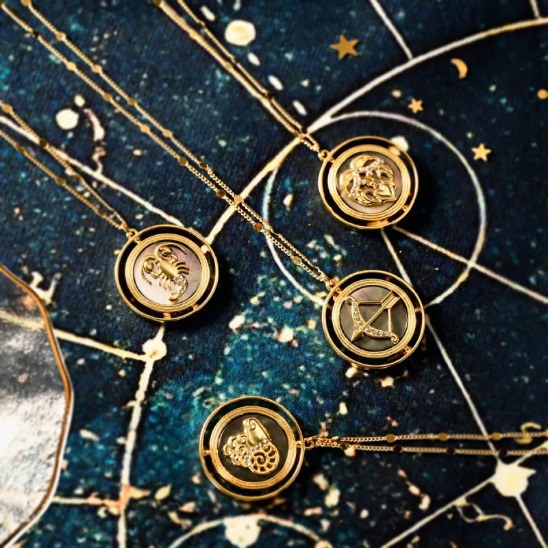 Golden Zodiac Necklace sold by Selenichast
