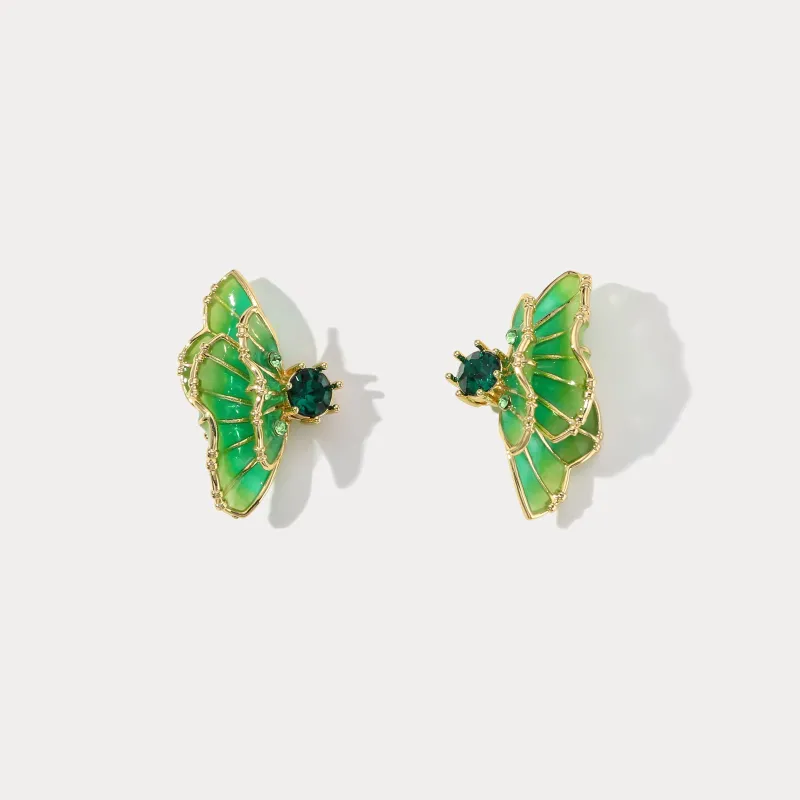 Green Butterfly Earrings sold by Selenichast