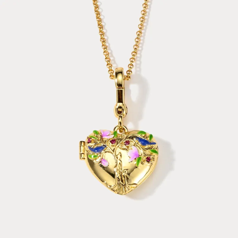 Tree of Life Heart Locket Necklace sold by Selenichast