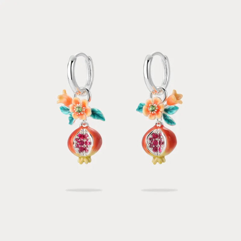 Sliver Pomegranate Flower Earrings sold by Selenichast