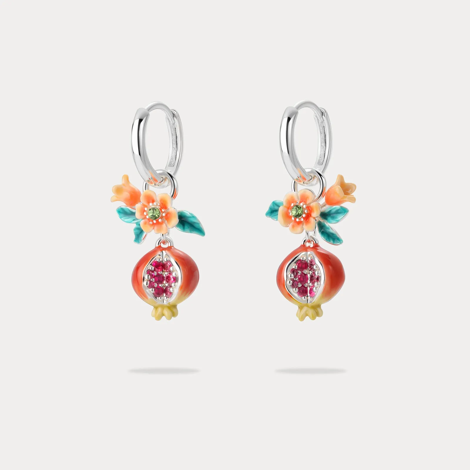 Sliver Pomegranate Flower Earrings sold by Selenichast