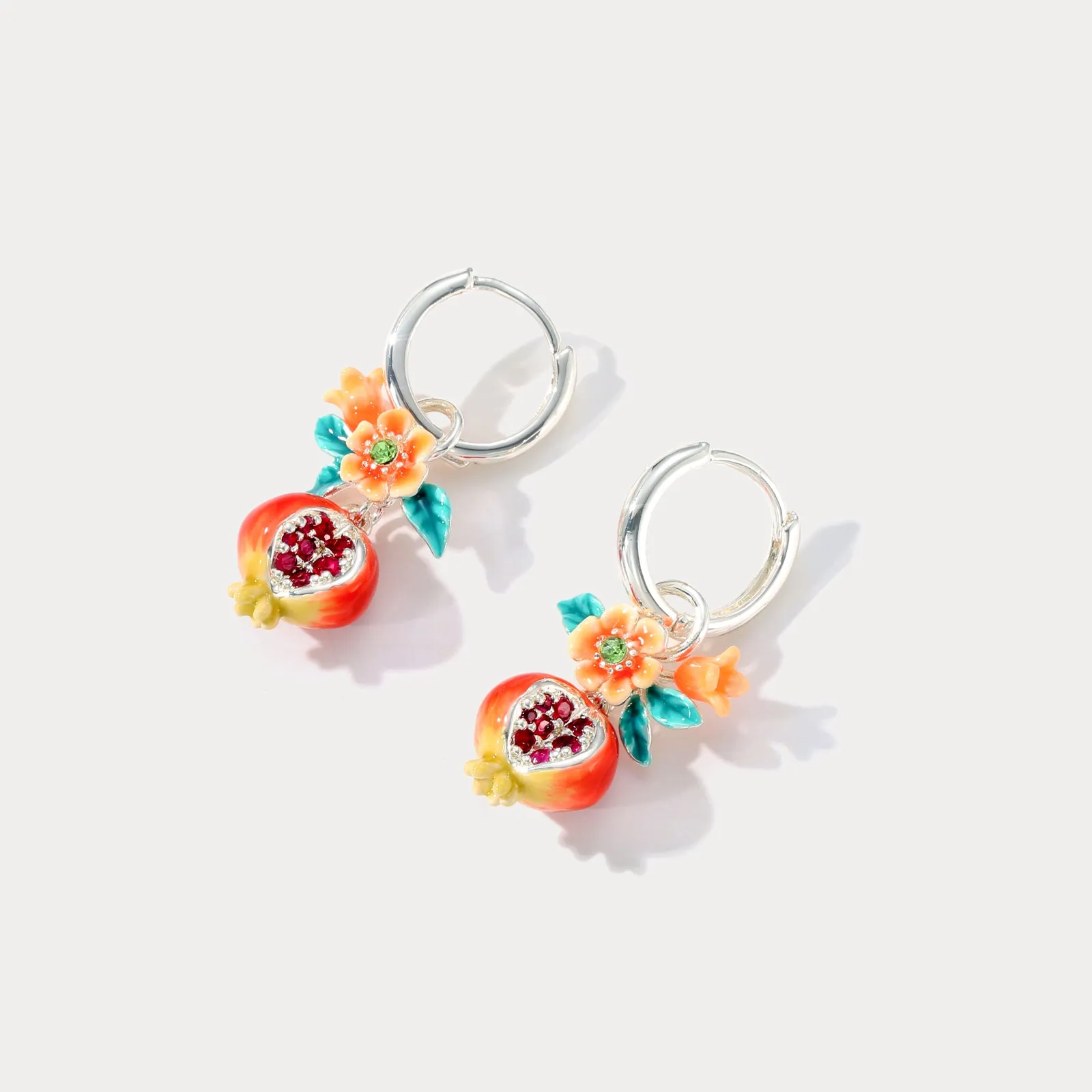 Sliver Pomegranate Flower Earrings sold by Selenichast product image thumbnail 3