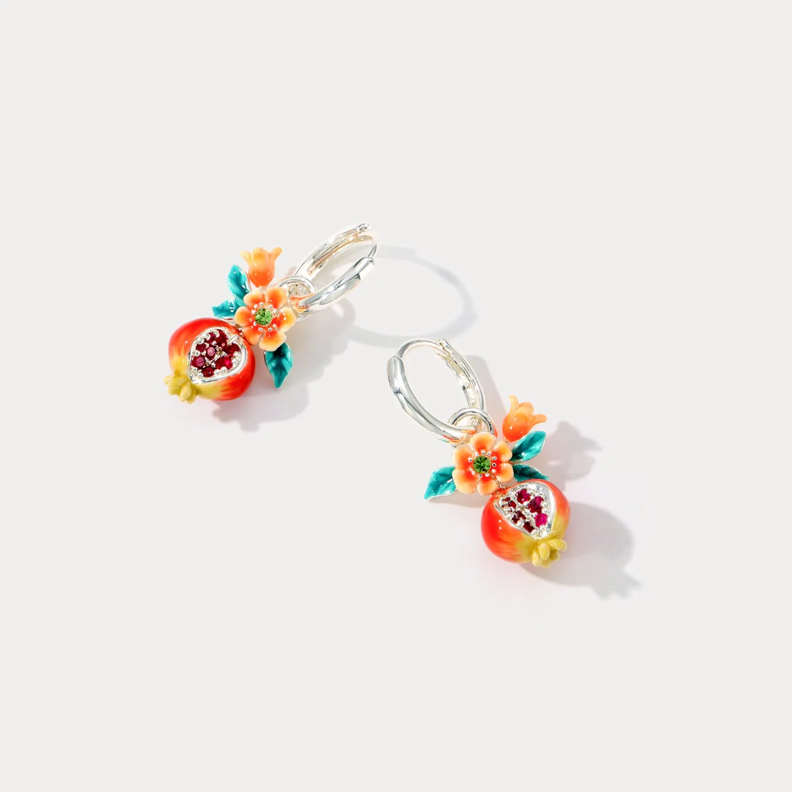 Sliver Pomegranate Flower Earrings sold by Selenichast product image thumbnail 4