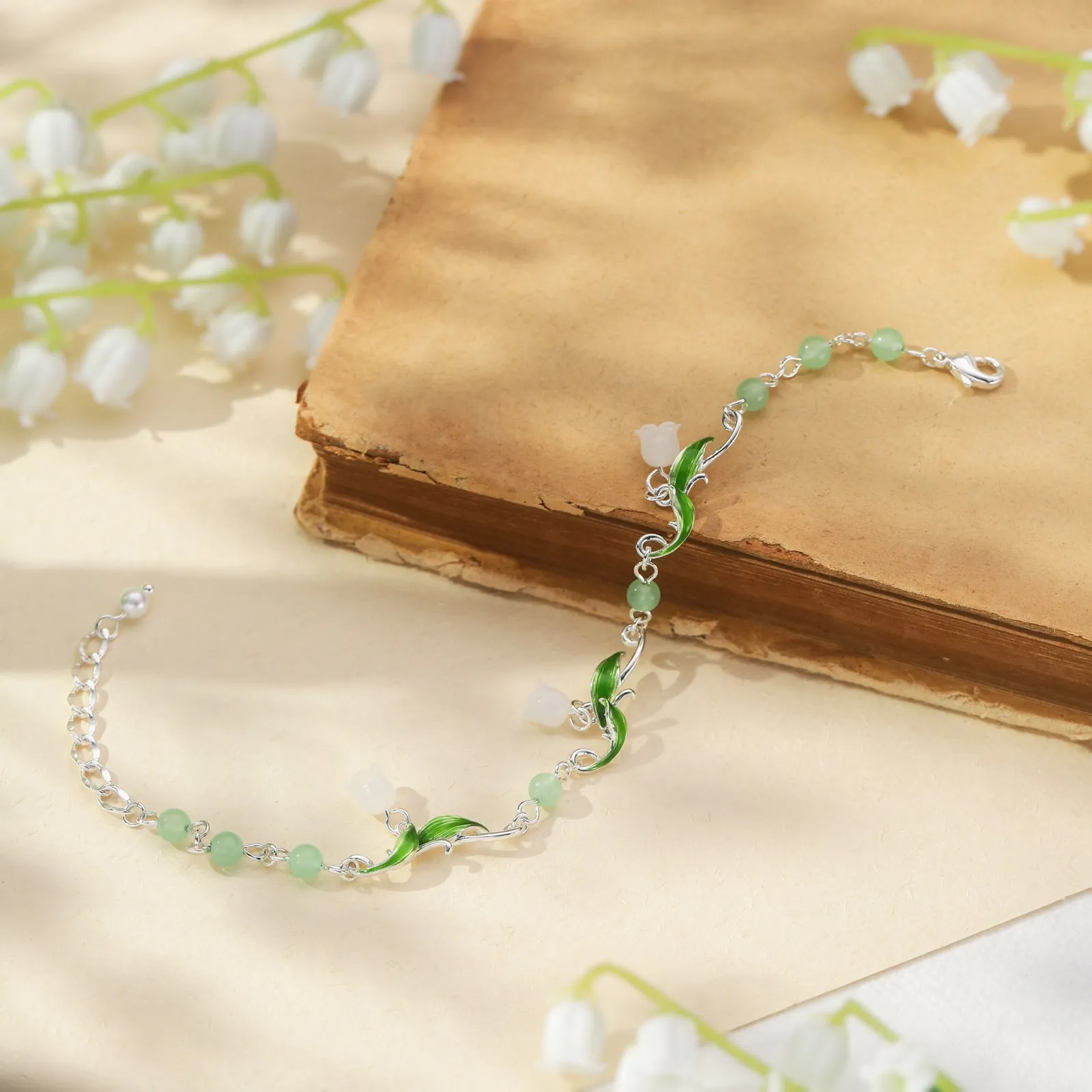 Lily of the Valley Bead Bracelet sold by Selenichast product image thumbnail 4