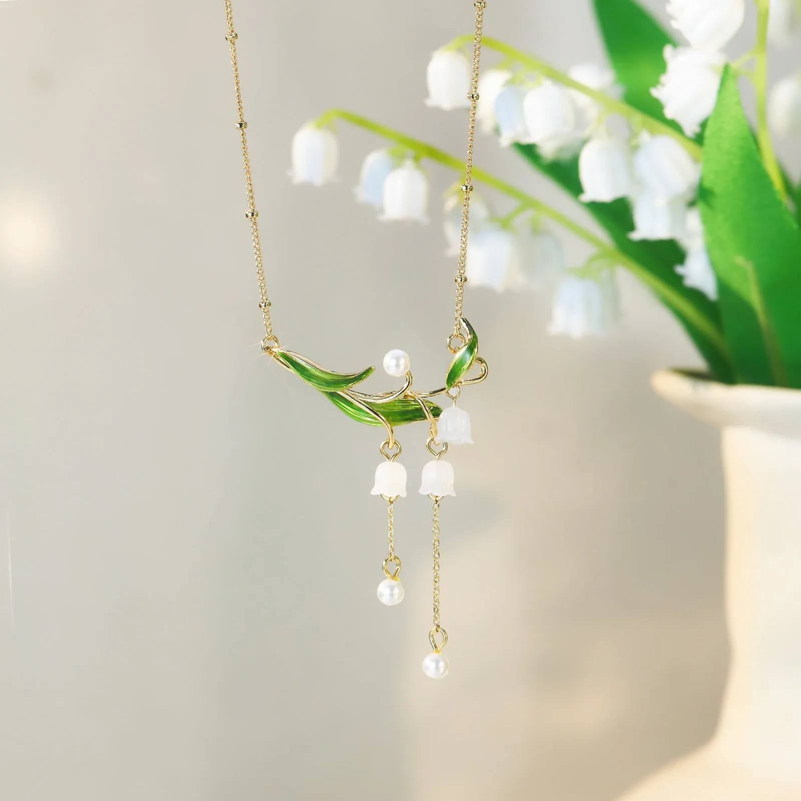 Lily of the Valley Drop Necklace sold by Selenichast product image thumbnail 4