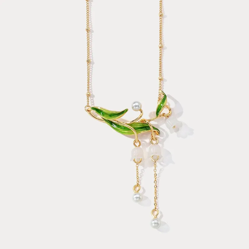 Lily of the Valley Drop Necklace sold by Selenichast
