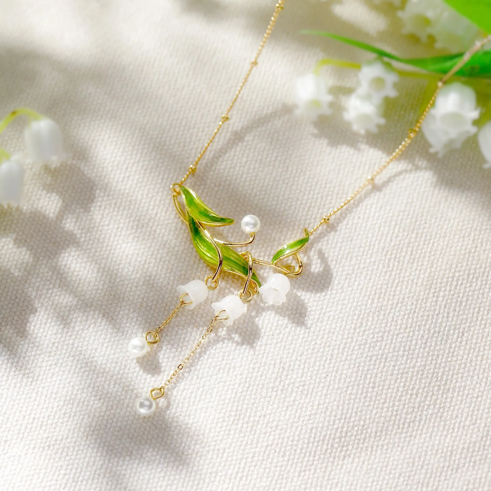 Lily of the Valley Drop Necklace sold by Selenichast product image thumbnail 3
