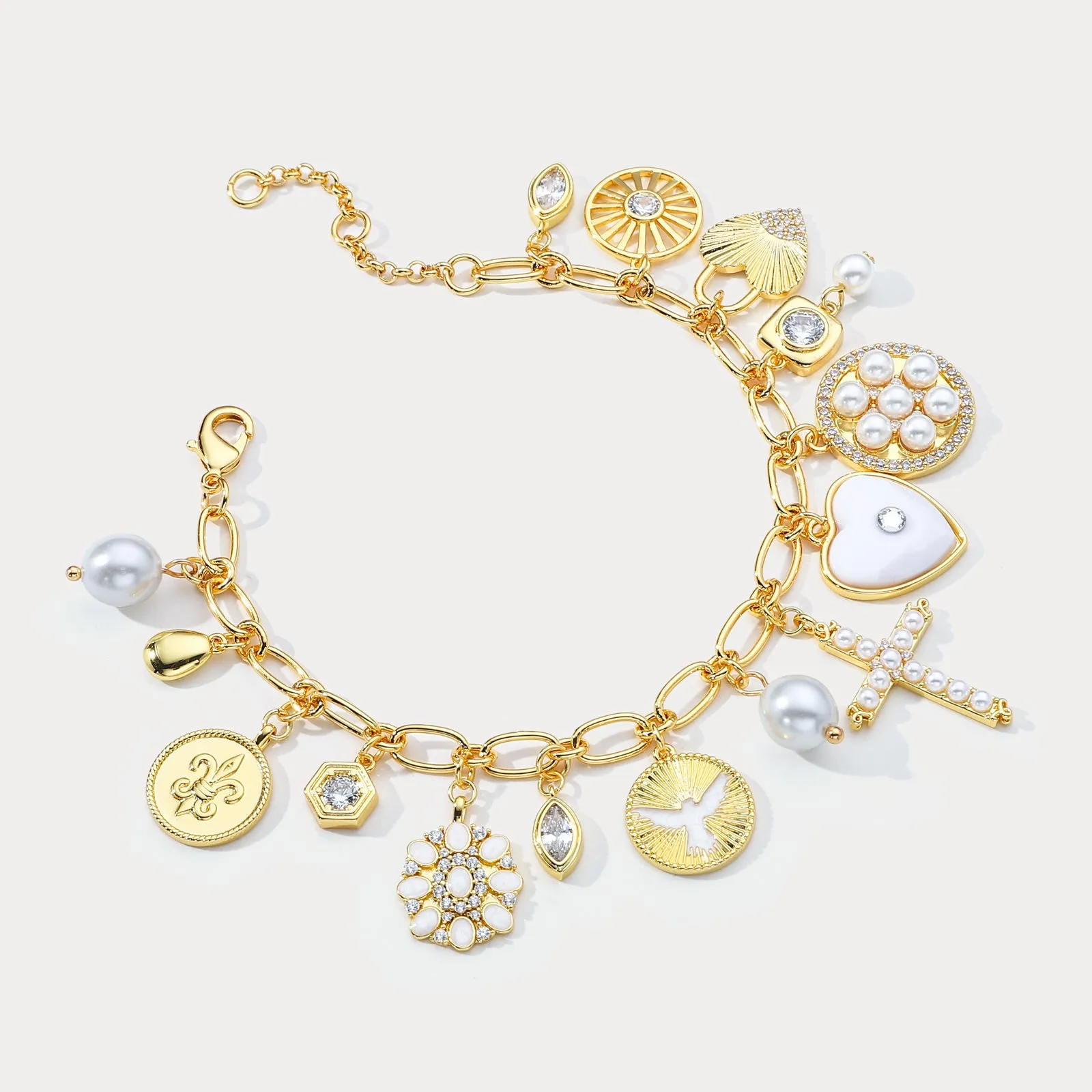 Vintage Cross Charm Bracelet sold by Selenichast product image thumbnail 2