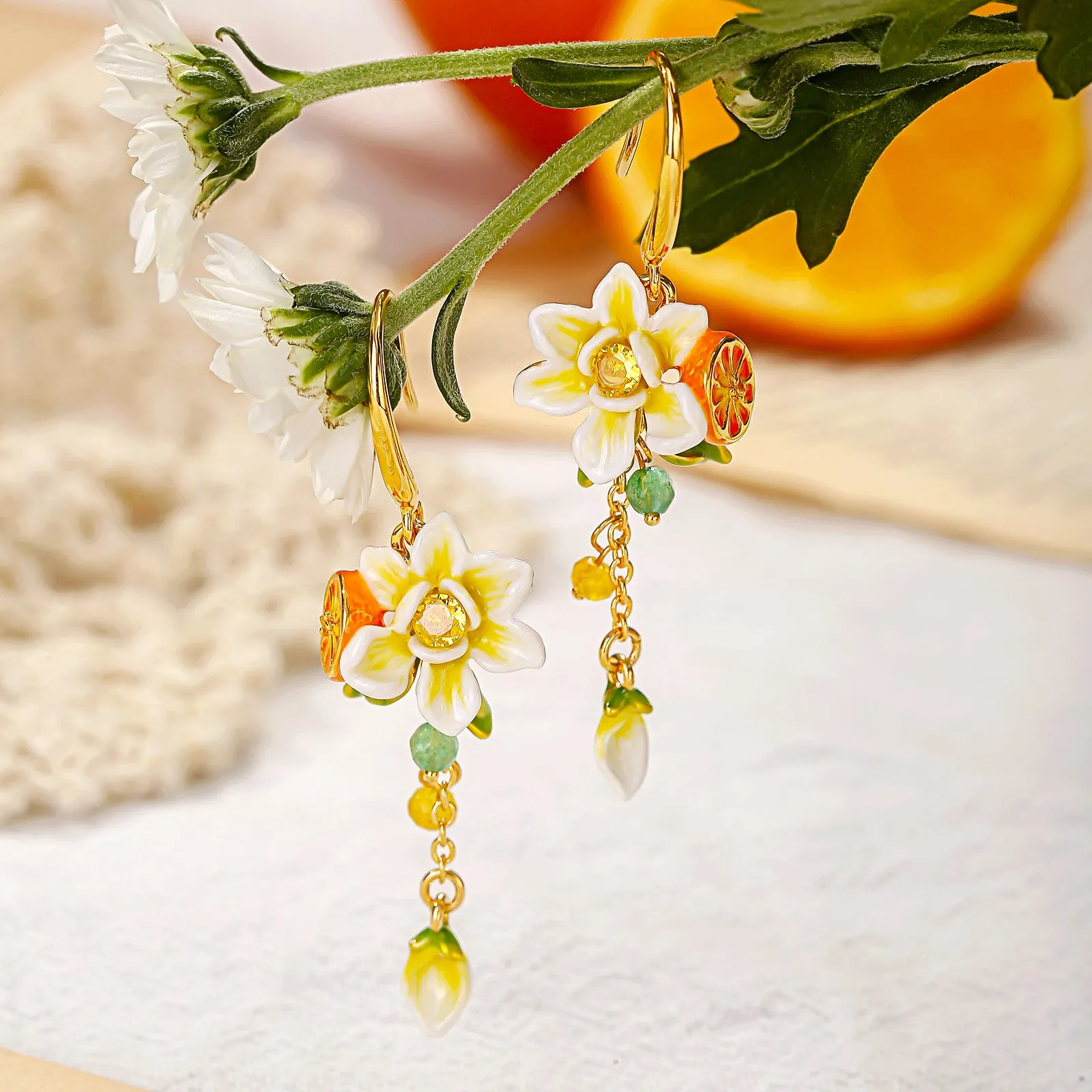 Orange Blossom Earrings sold by Selenichast product image thumbnail 2