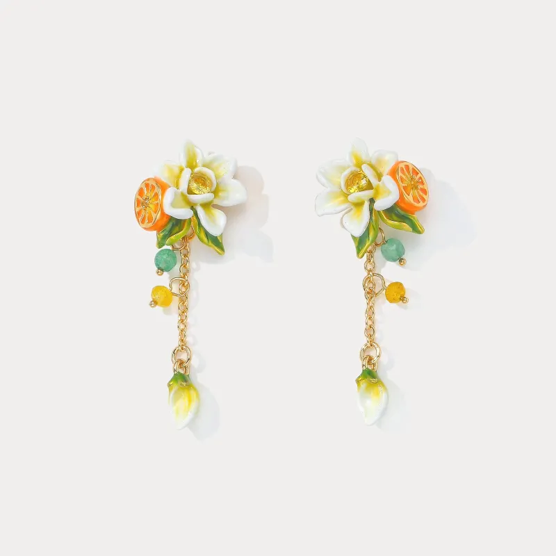 Orange Blossom Earrings sold by Selenichast