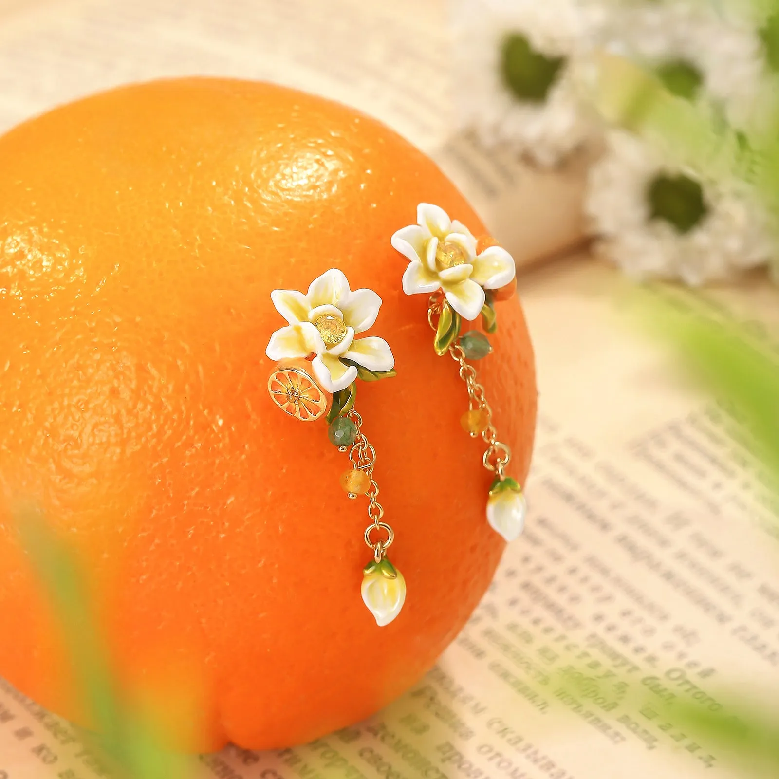 Orange Blossom Earrings sold by Selenichast product image thumbnail 3